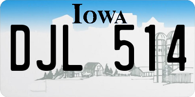 IA license plate DJL514
