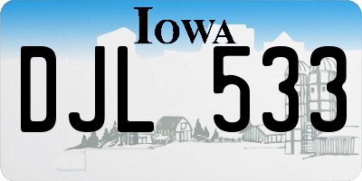 IA license plate DJL533