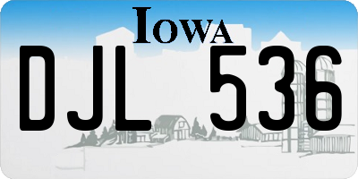IA license plate DJL536