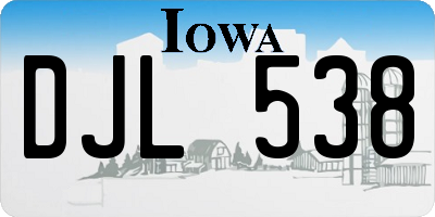 IA license plate DJL538