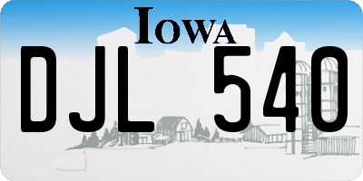 IA license plate DJL540