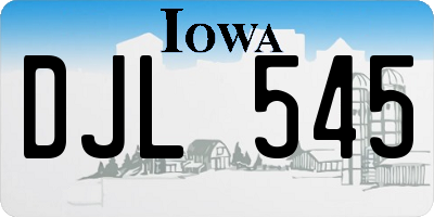 IA license plate DJL545