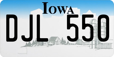 IA license plate DJL550