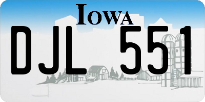 IA license plate DJL551