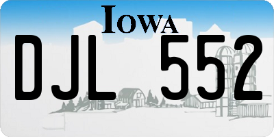IA license plate DJL552