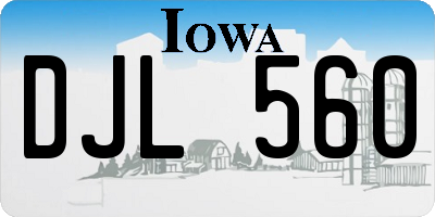 IA license plate DJL560
