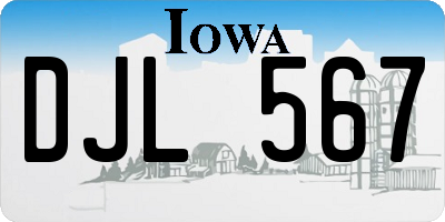 IA license plate DJL567
