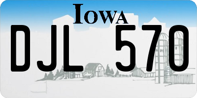 IA license plate DJL570