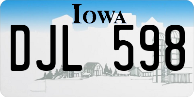 IA license plate DJL598