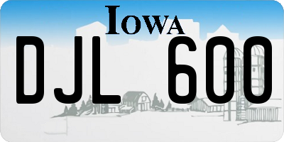 IA license plate DJL600
