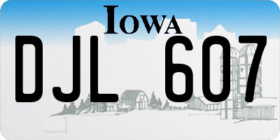 IA license plate DJL607