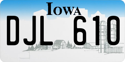 IA license plate DJL610