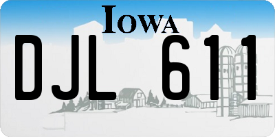 IA license plate DJL611