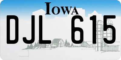IA license plate DJL615