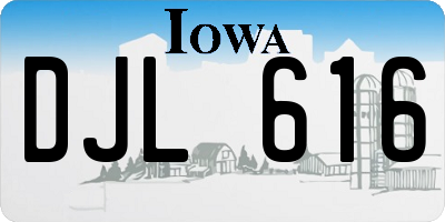 IA license plate DJL616