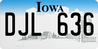 IA license plate DJL636