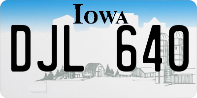 IA license plate DJL640