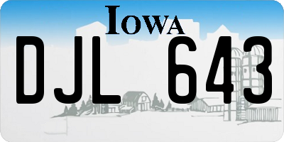 IA license plate DJL643