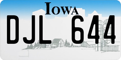 IA license plate DJL644