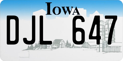 IA license plate DJL647