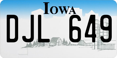 IA license plate DJL649