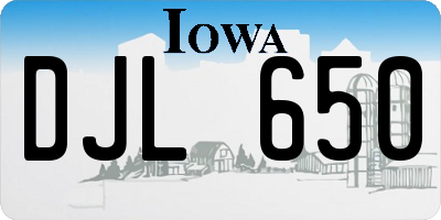 IA license plate DJL650