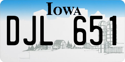 IA license plate DJL651