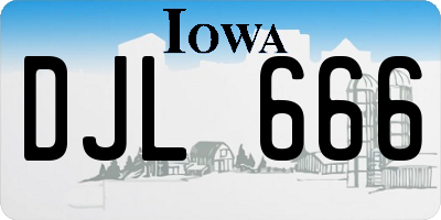 IA license plate DJL666