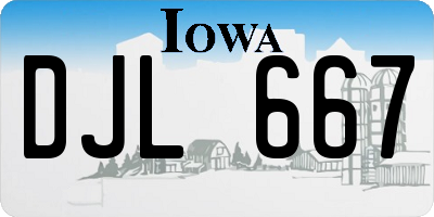 IA license plate DJL667