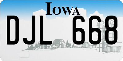 IA license plate DJL668