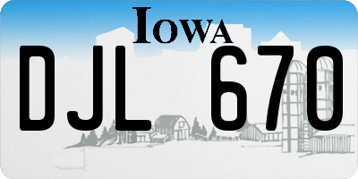 IA license plate DJL670