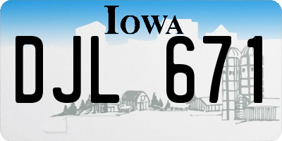 IA license plate DJL671