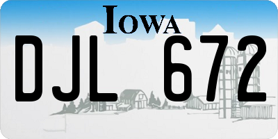 IA license plate DJL672