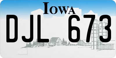 IA license plate DJL673