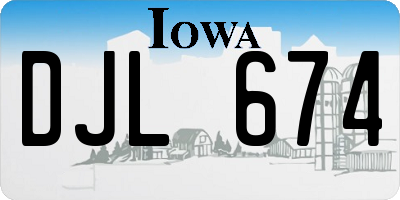IA license plate DJL674