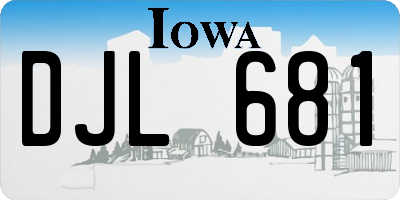 IA license plate DJL681
