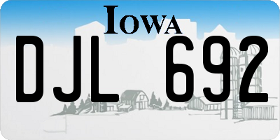IA license plate DJL692