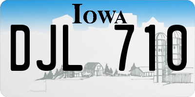 IA license plate DJL710