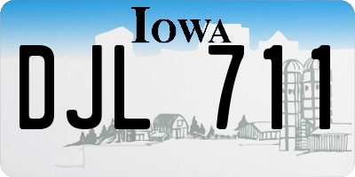 IA license plate DJL711