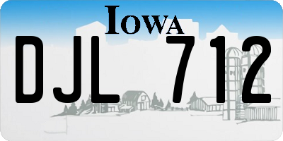 IA license plate DJL712
