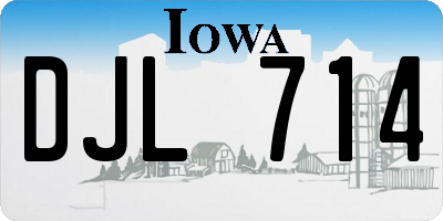 IA license plate DJL714