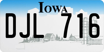IA license plate DJL716