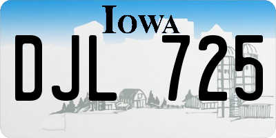 IA license plate DJL725