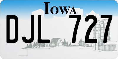 IA license plate DJL727