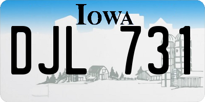 IA license plate DJL731