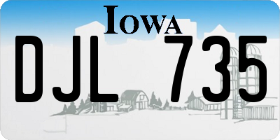 IA license plate DJL735