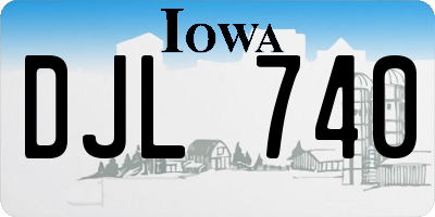 IA license plate DJL740