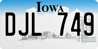 IA license plate DJL749