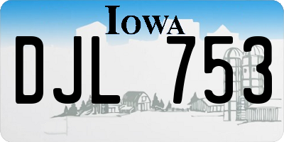 IA license plate DJL753