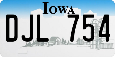 IA license plate DJL754